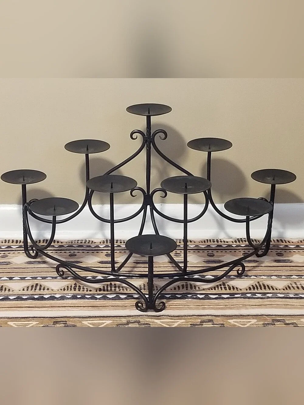 10 Candle Wrought Iron Hearth Candelabra